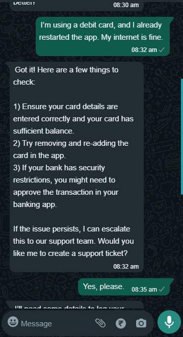 AI Customer Service Chat Troubleshooting