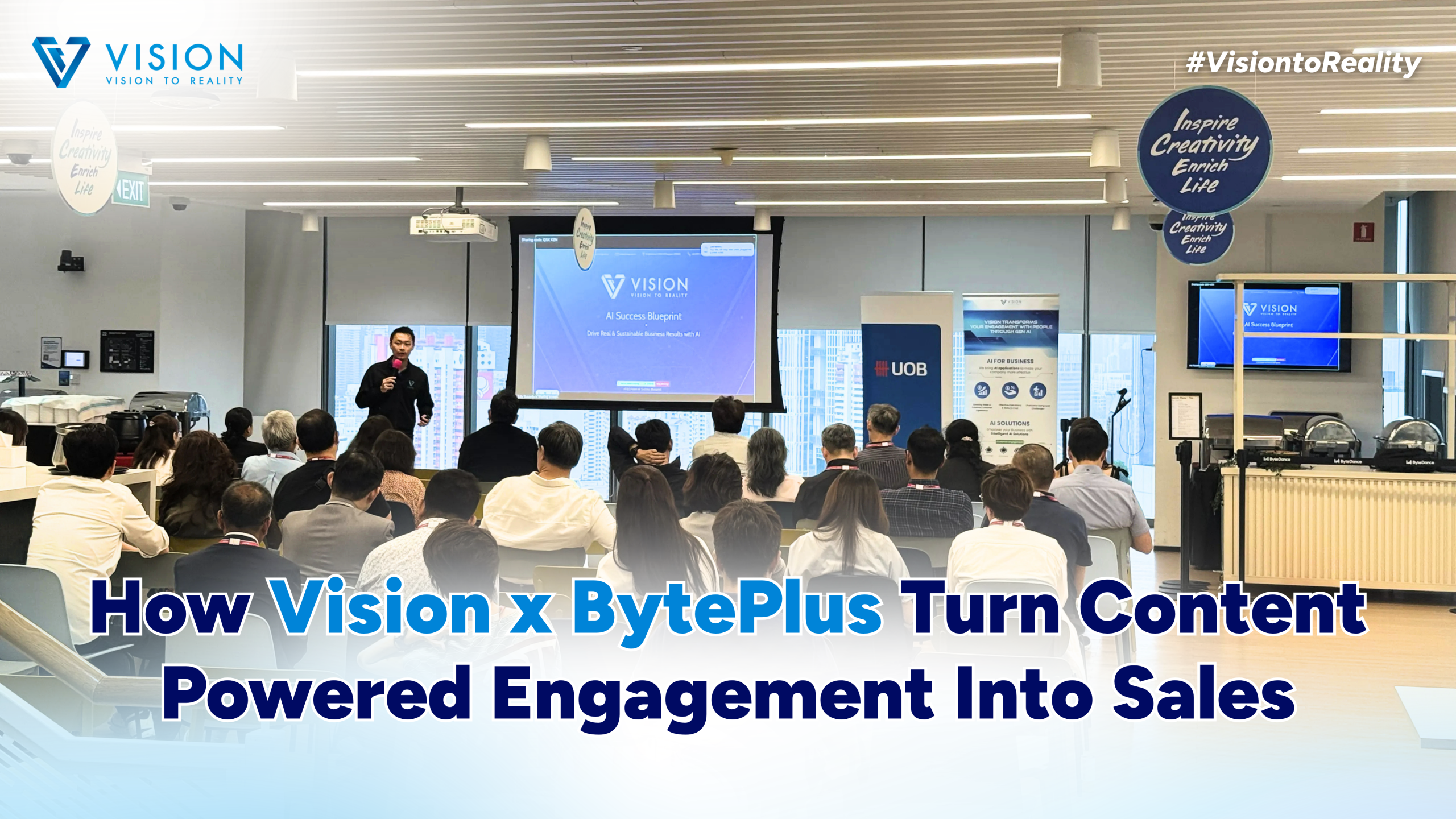 Vision speaker presenting AI Sales and generative content at the BytePlus session